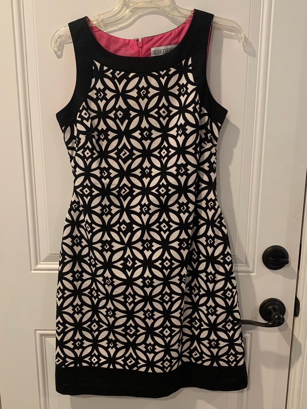 Black & White Patterned Sleeveless Dress by Jessica Howard